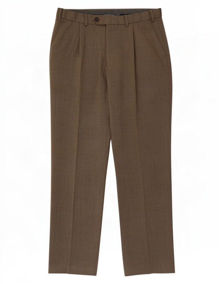 Marks & Spencer Herre Regular Fit Suit Bukser W32 L31 Beige Uld