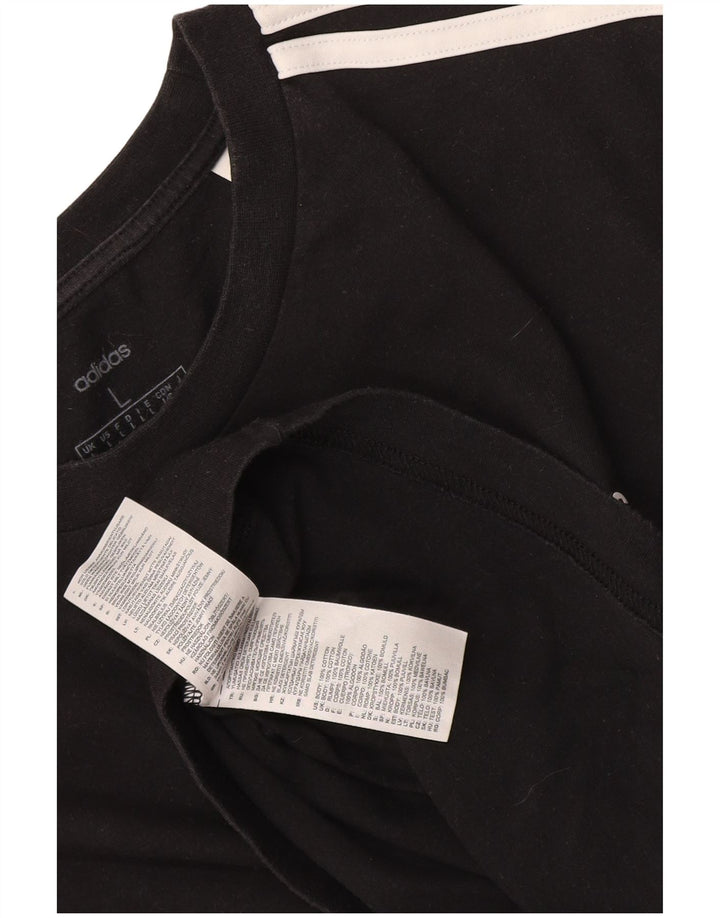 Adidas Herre T-Shirt Top Stor Sort Bomuld
