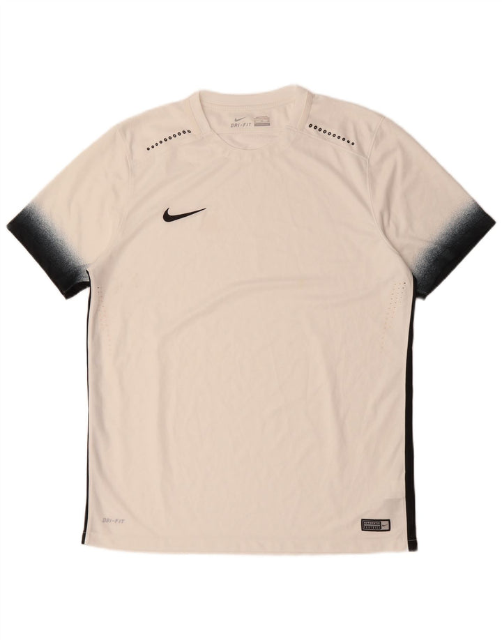 NIKE Herre Dri Fit T-shirt Top XL Hvid Colourblock Polyester