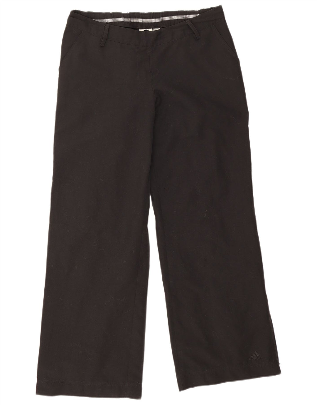 Adidas Womens Wide Leg Tracksuit Trousers UK 12 Medium Black Polyester