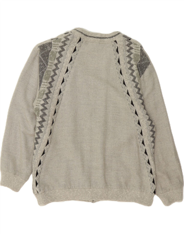 VINTAGE Mens Jumper Sweater IT 52 Large Grey Geometric Cotton Vintage Vintage and Second-Hand Vintage from Messina Hembry 