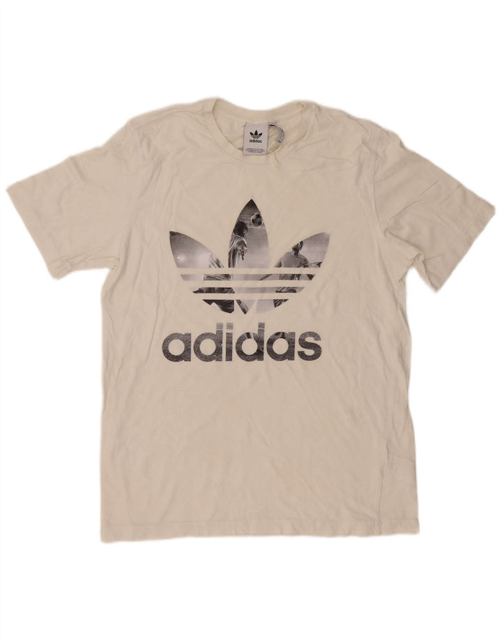 Adidas Grafisk T-shirt top til mænd Medium hvid bomuld
