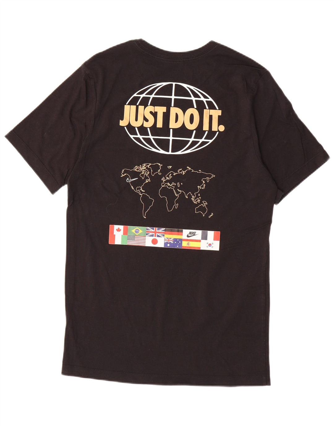 NIKE Mens Graphic T-Shirt Top Small Black Cotton