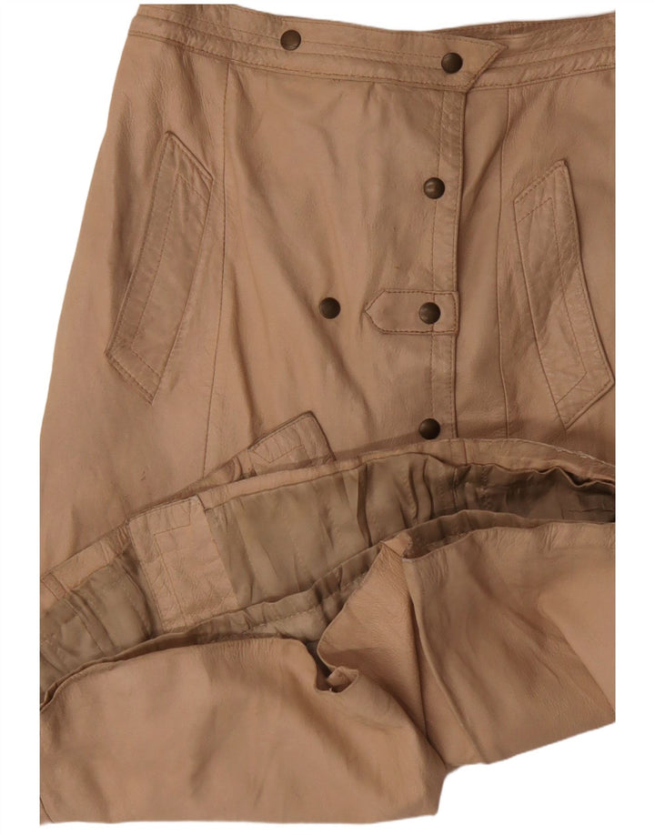 VINTAGE Lædernederdel til kvinder W30 Medium Beige