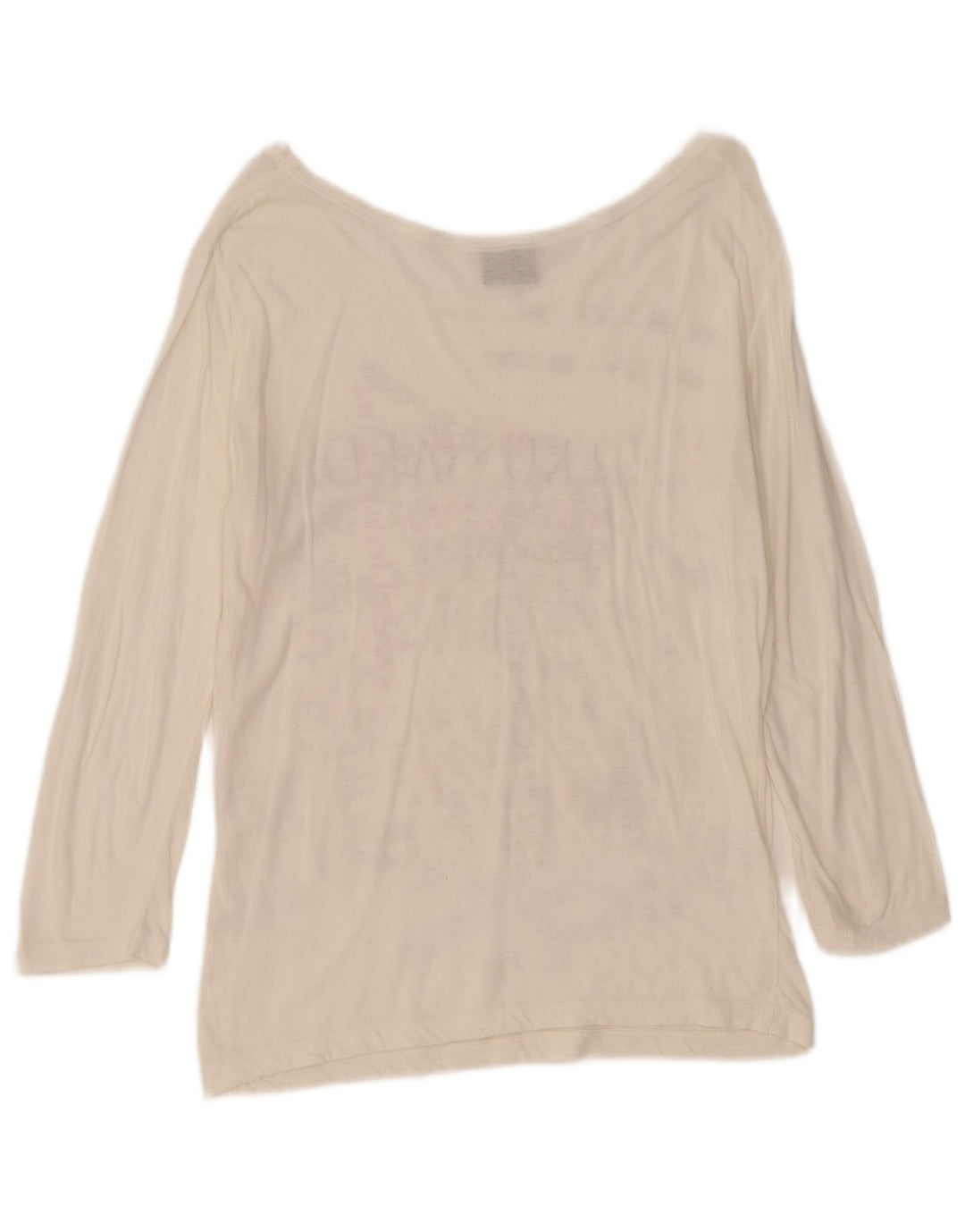 Trussardi Jeans Kvinder Oversized Grafisk Top Langærmet UK 10 Small White