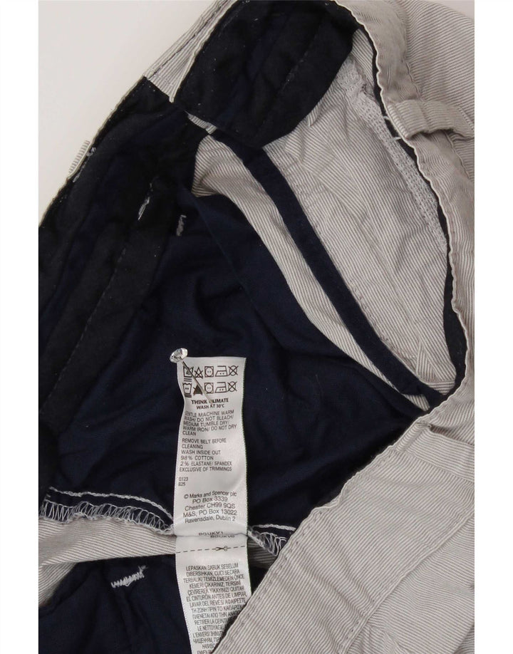 Marks & Spencer Chino Shorts til mænd W32 mellemgrå nålestribet bomuld