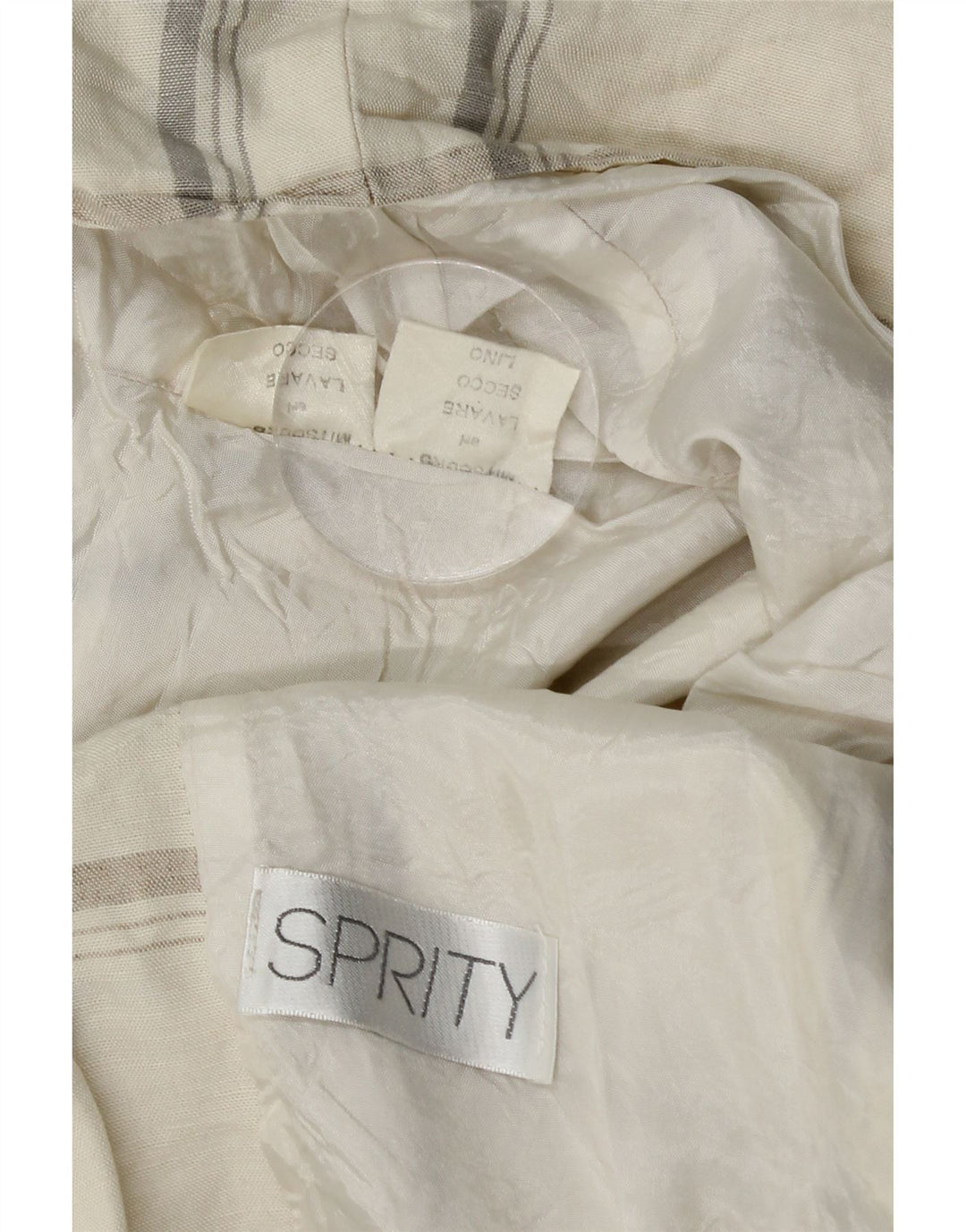 Vintage dame 1-knaps blazerjakke UK 14 Medium Beige Ternet linned