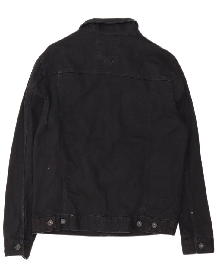 Zara Herre denimjakke UK 40 Stor Sort Bomuld