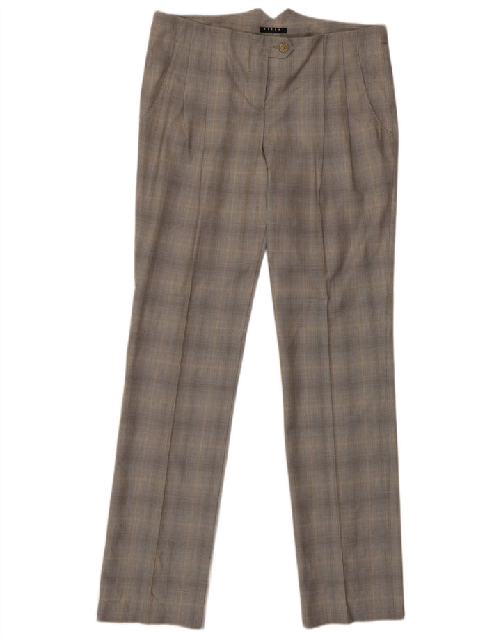 Sisley Dame Slim Suit Bukser IT 42 Medium W30 L33 Grå ternet polyester