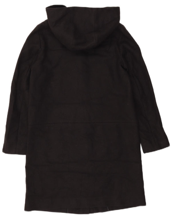 Cos Womens Hooded Overcoat EU 36 Small Black Wool