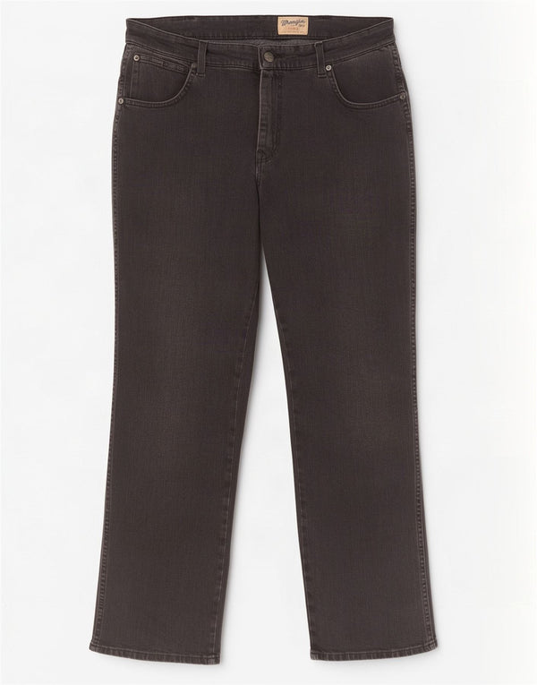 Wrangler Herre Texas Stretch Straight Jeans W36 L30 Sort Bomuld