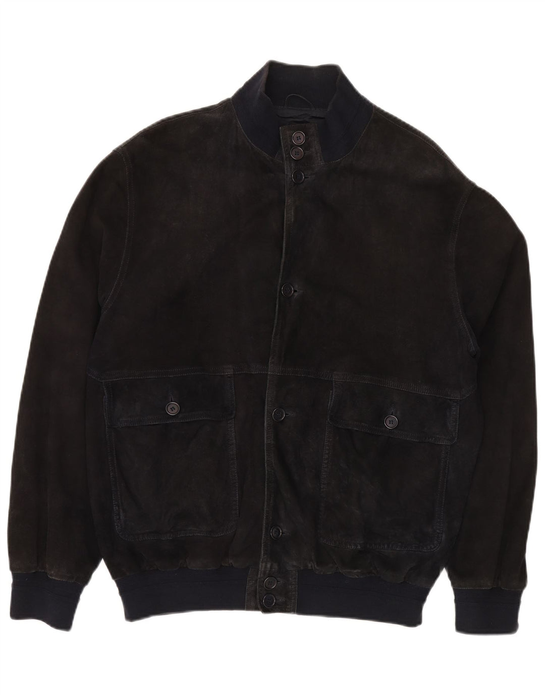 VINTAGE Bomberjakke i ruskind til mænd IT 52 XL Navyblåt læder