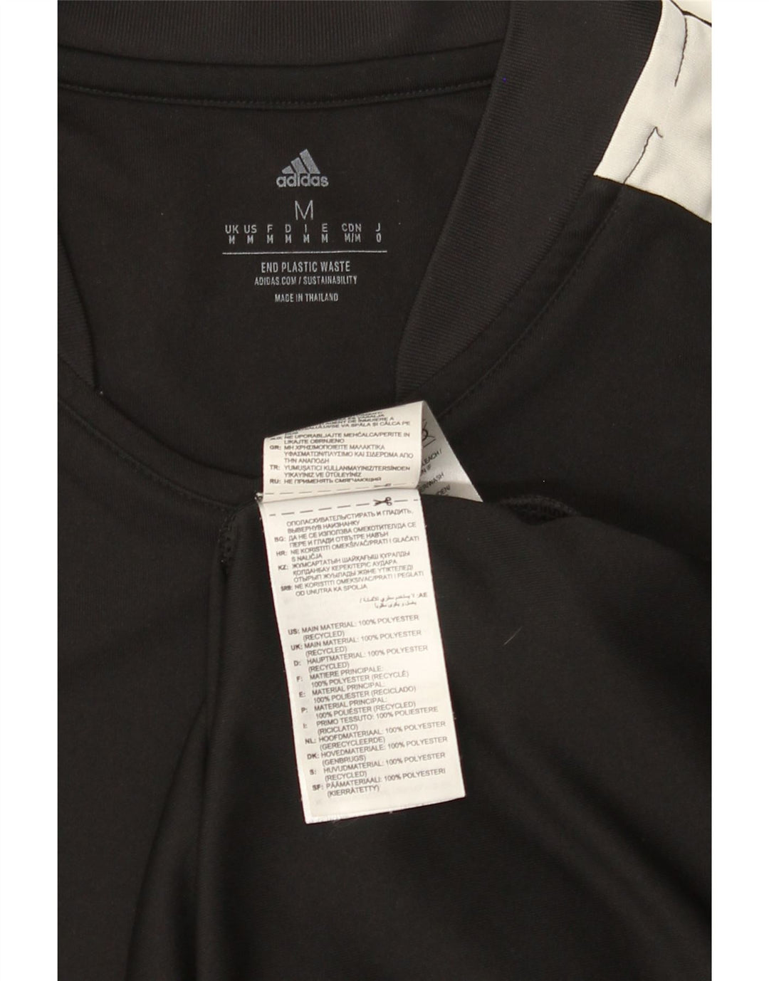ADIDAS Mens Aeroready T-Shirt Top Medium Black Colourblock Polyester Vintage Adidas and Second-Hand Adidas from Messina Hembry 