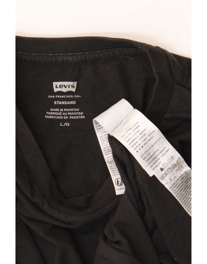 Levi's Herre Standard T-Shirt Top Stor Sort Bomuld