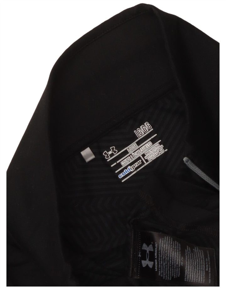 Under Armour Herre Cold Gear Zip Neck Pullover Træningsdragt Top Stor Sort
