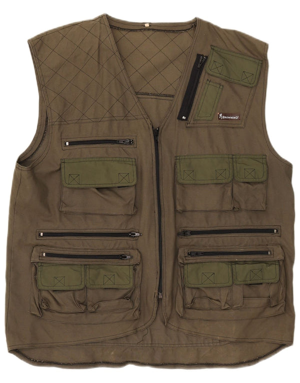Browning Herre Utility Gilet UK 44 XL Khaki Cotton