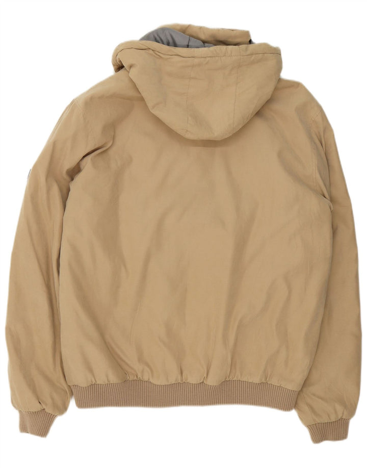 Slam Herre Hooded Bomber Jacket UK 42 XL Beige Polyester
