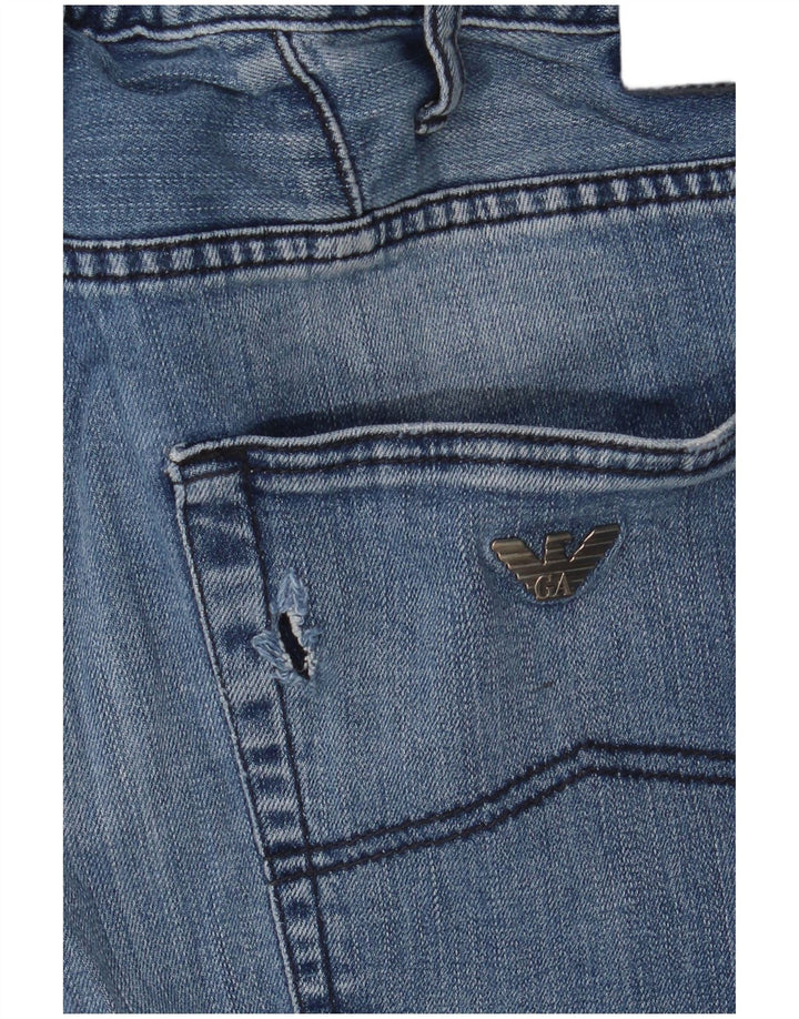 Armani Straight Jeans til mænd W33 L34 Blå Bomuld