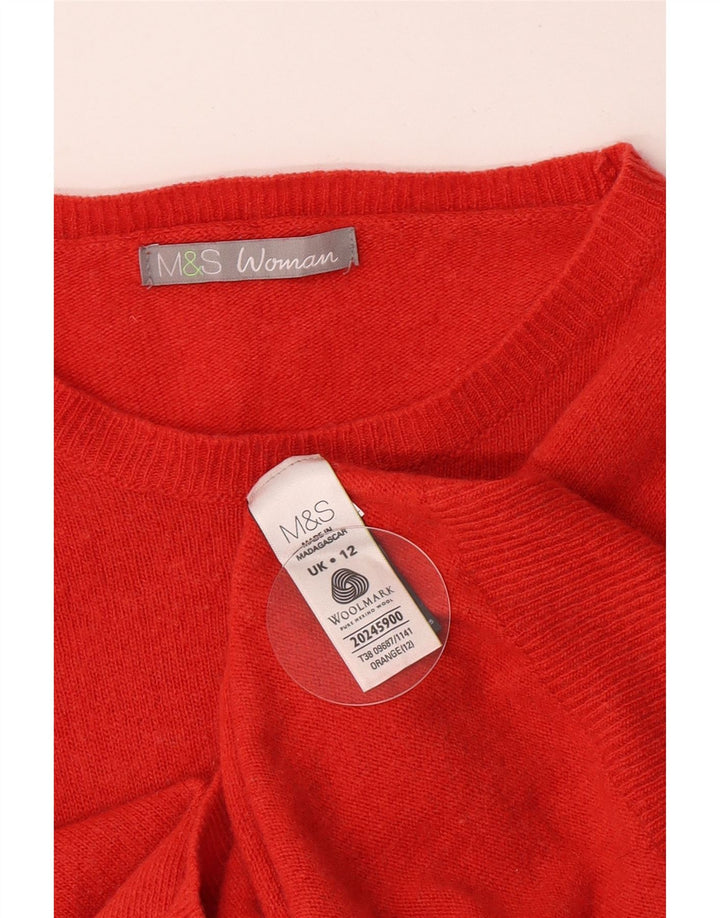 Marks & Spencer Dame Boat Neck Jumper Sweater UK 12 Medium Orange