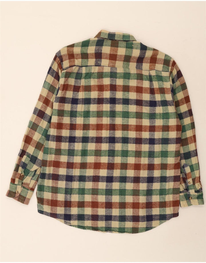 Vintage herre flannel skjorte størrelse 41/42 Stor flerfarvet ternet bomuld
