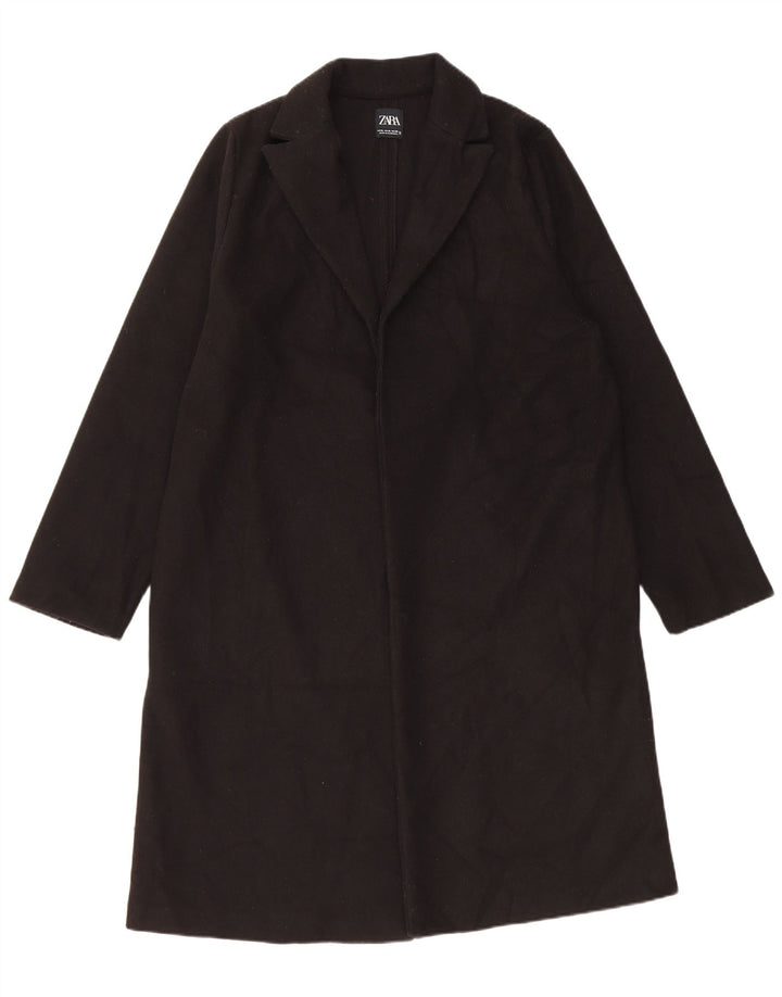 Zara Womens Open Overcoat UK 18 XL Sort Polyester
