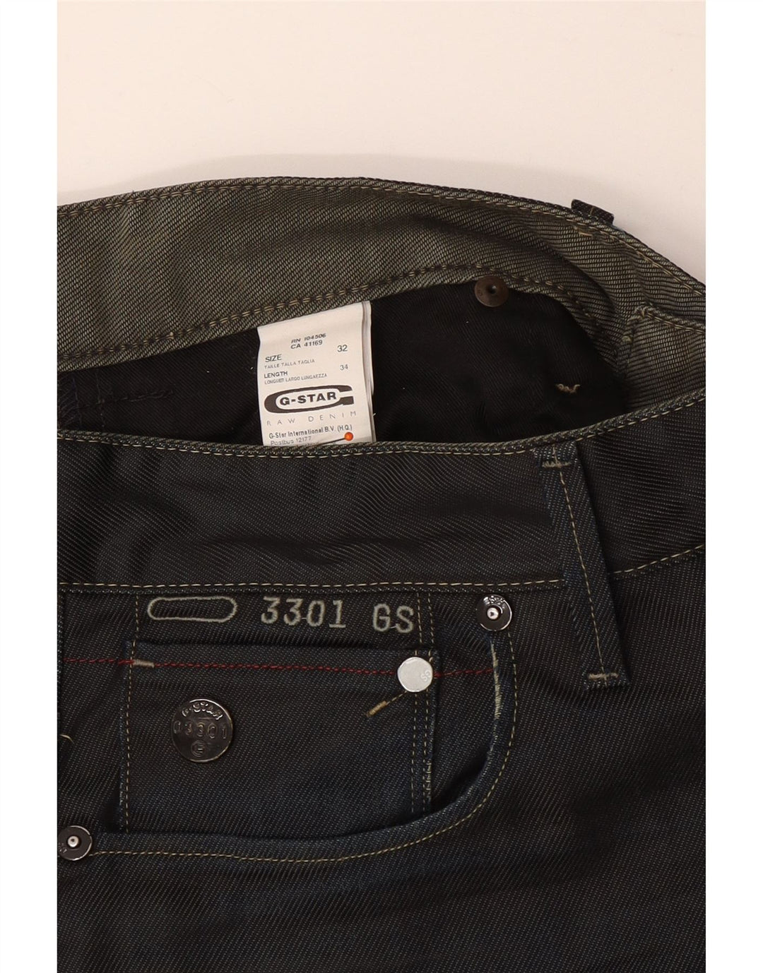 G-STAR Herre 3301 Straight Jeans W32 L34 Marineblå Bomuld