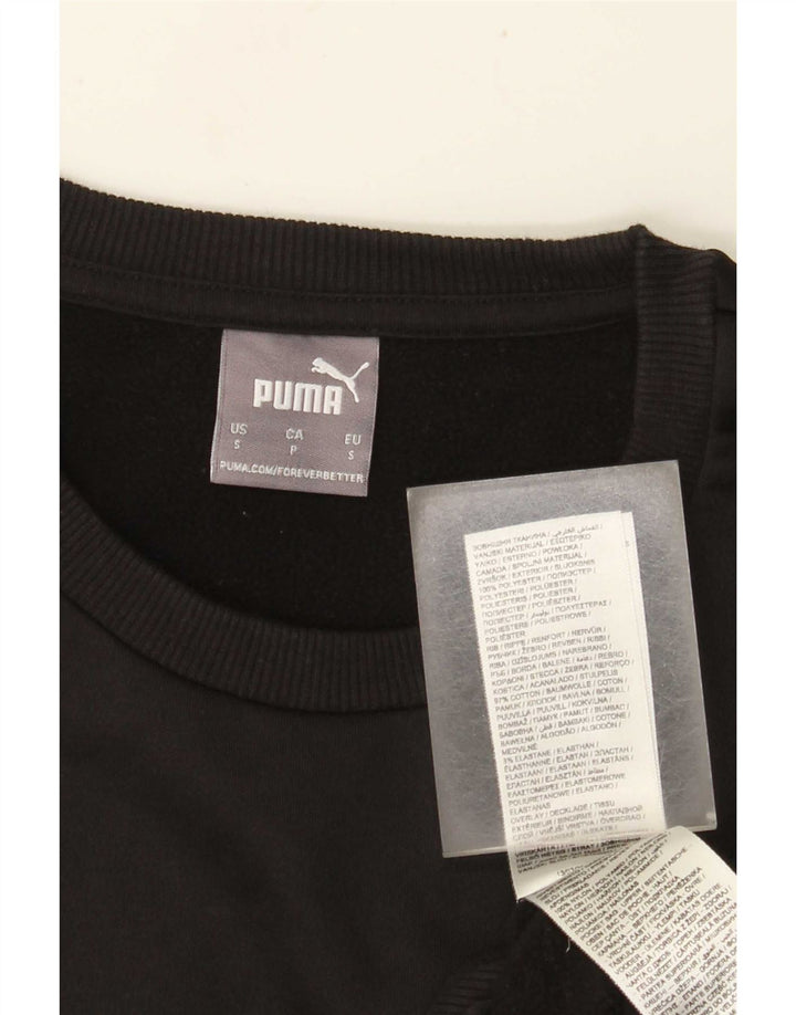 Puma Herre Sweatshirt Jumper Lille Sort Colourblock Bomuld