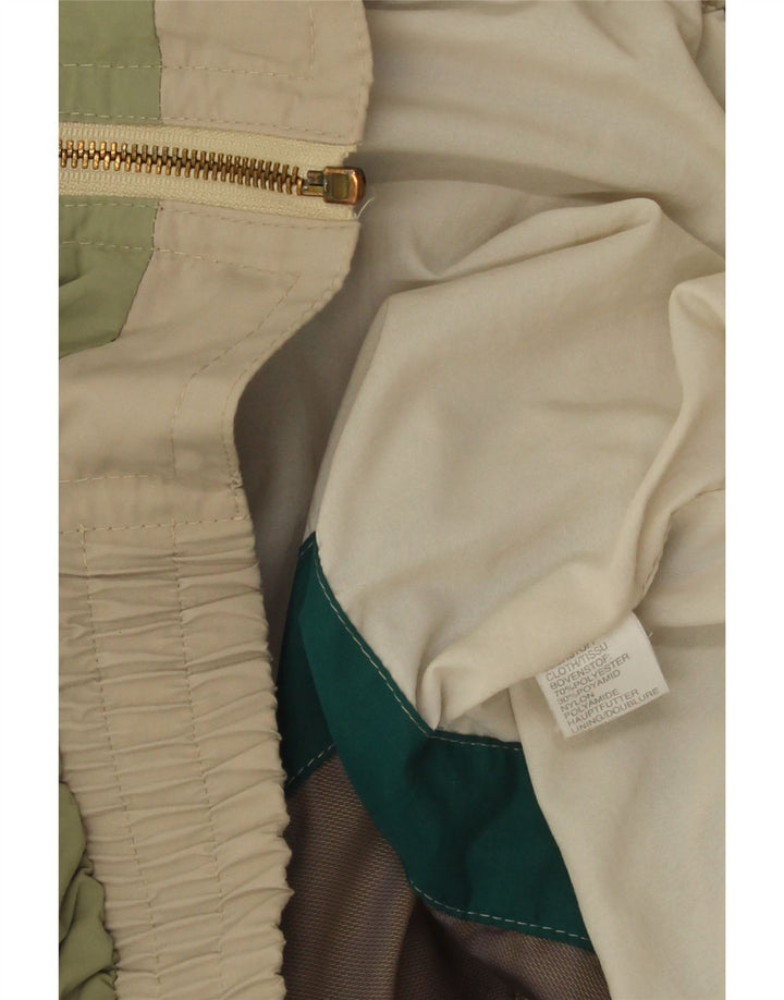Vintage regnjakke til kvinder UK 18 XL Beige Colourblock Polyester