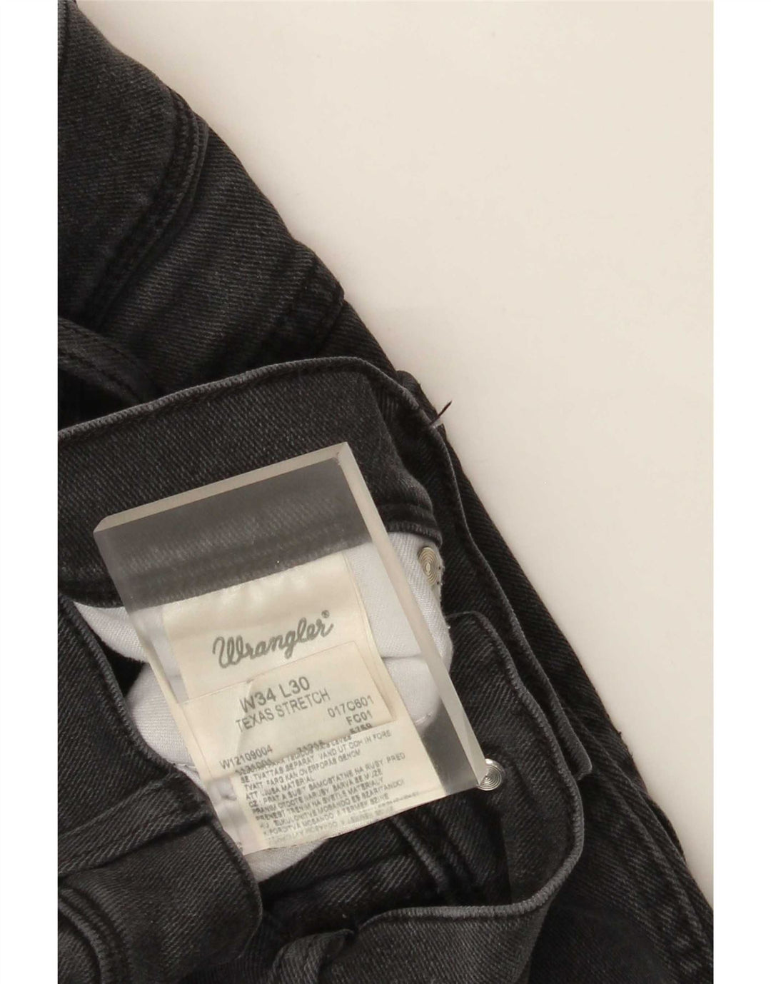 Wrangler Herre Texas Stretch Straight Jeans W34 L30 Grå Bomuld