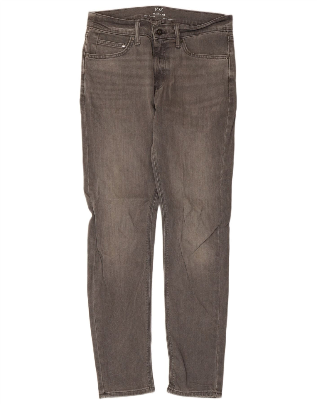 Marks & Spencer Skinny Jeans til mænd W30 L31 Grå bomuld