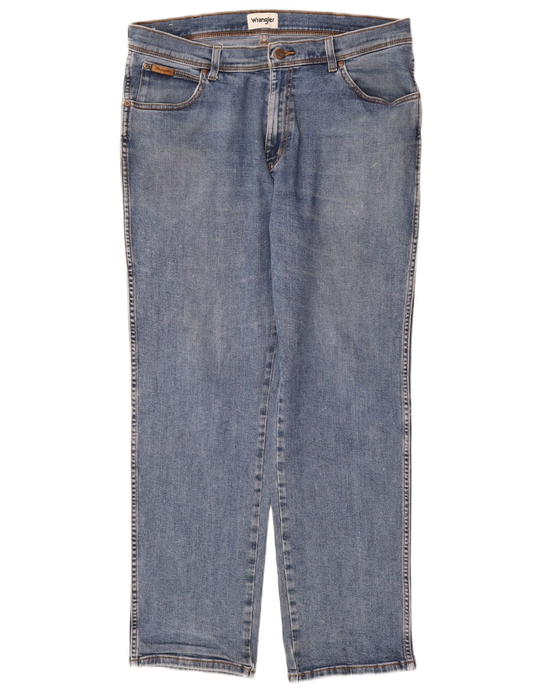 Wrangler Herre Texas Straight Jeans W38 L32 Blå Bomuld