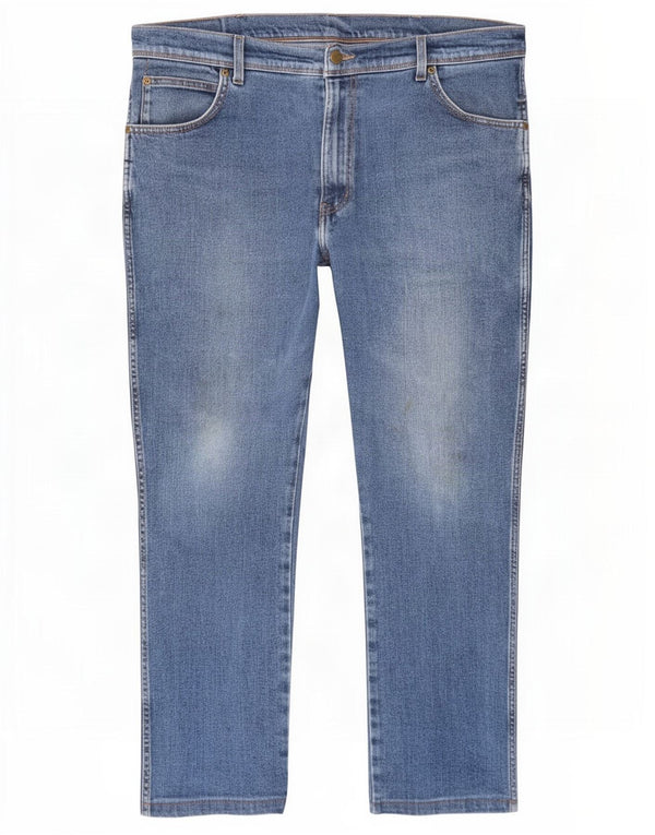 Wrangler herre Regular Fit cropped jeans W38 L26 blå bomuld