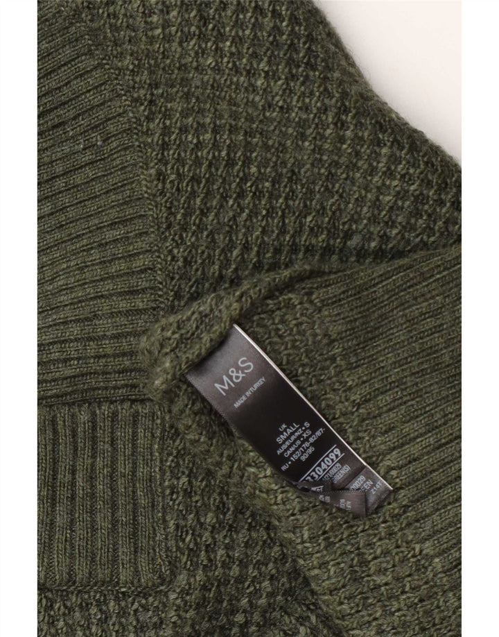 Marks & Spencer Herre V-hals sweater lille grøn akryl