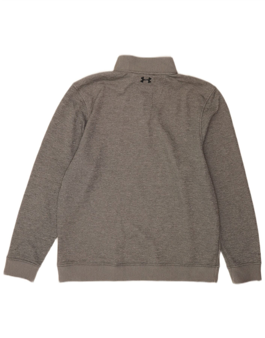 Under Armour Herre Cold Gear Zip Neck Sweatshirt Jumper Large Grå Flecked