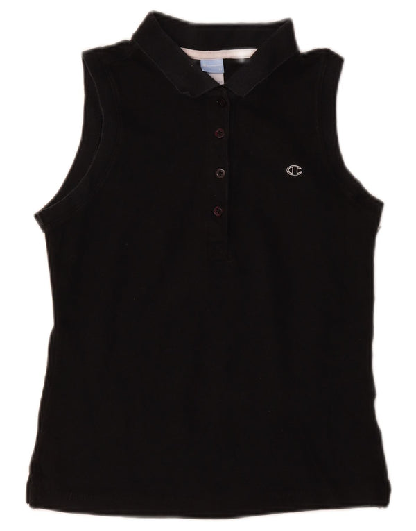 Champion Womens Heritage Fit ærmeløs poloshirt UK 12 Medium Black