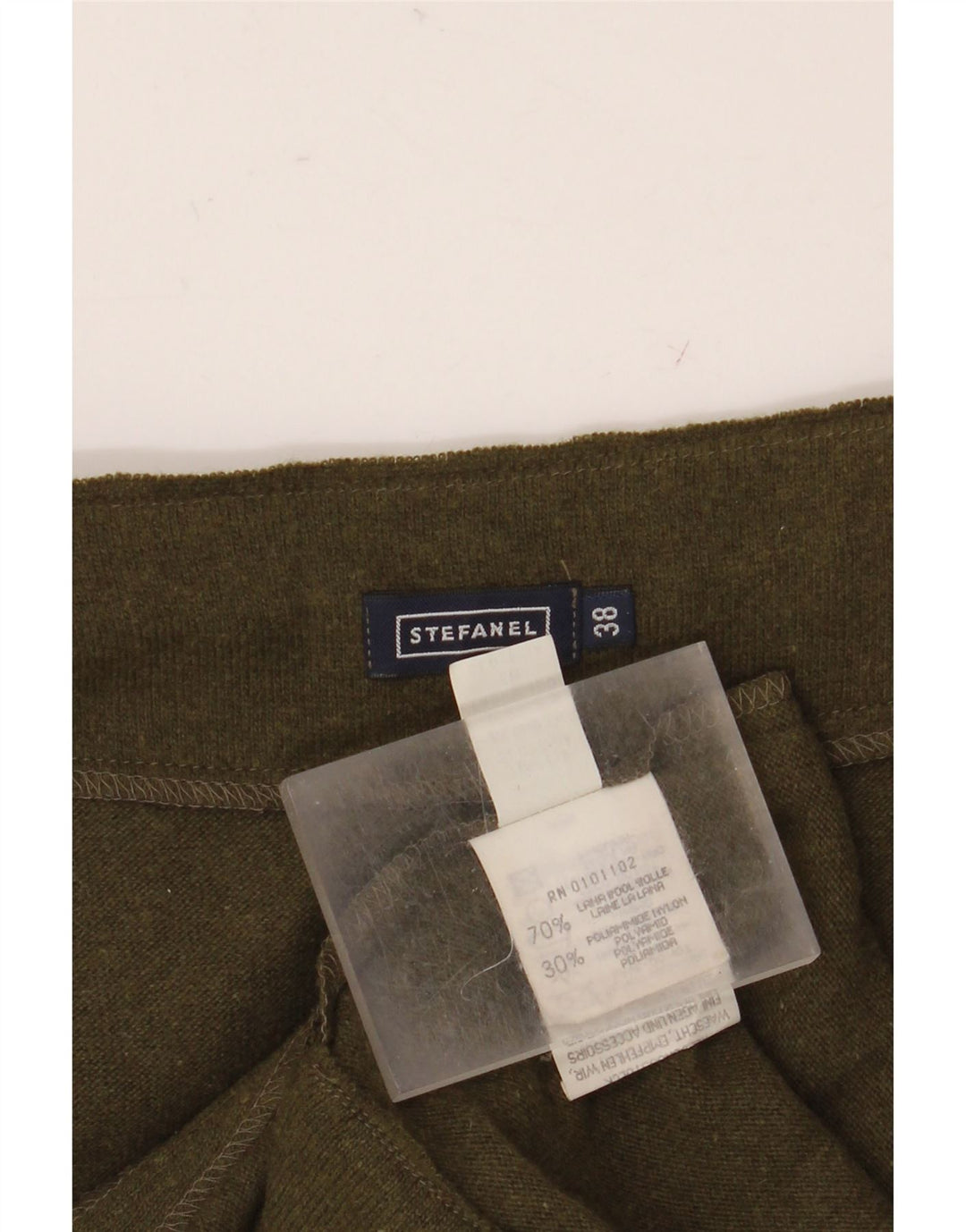 Stefanel Dame Strik A-Line nederdel EU 38 Medium W28 Khaki Wool
