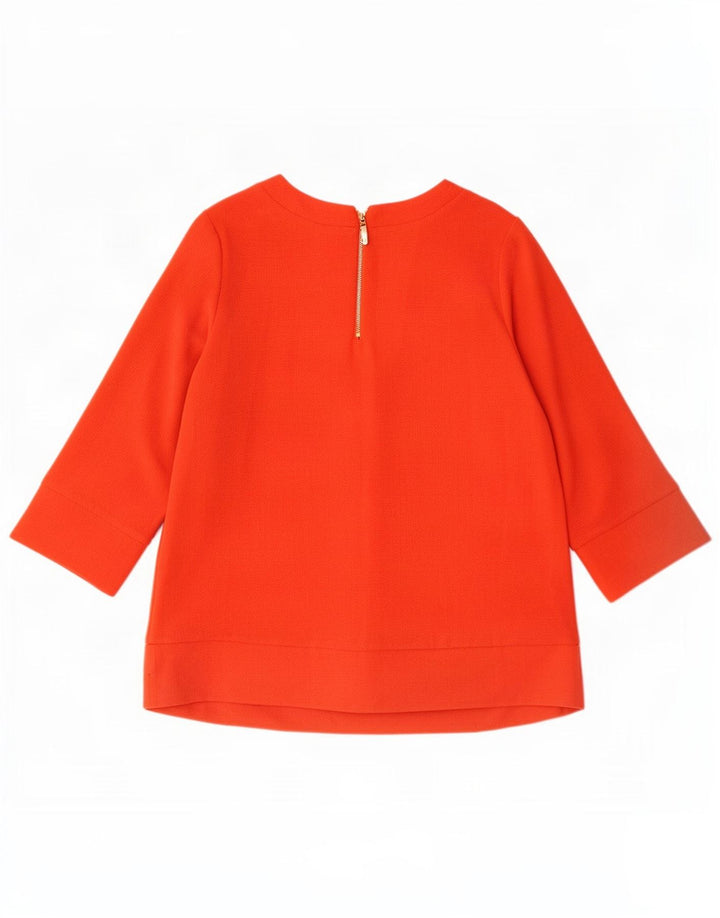 Marks & Spencer Dame Top 3/4 ærme UK 12 Medium Orange Polyester