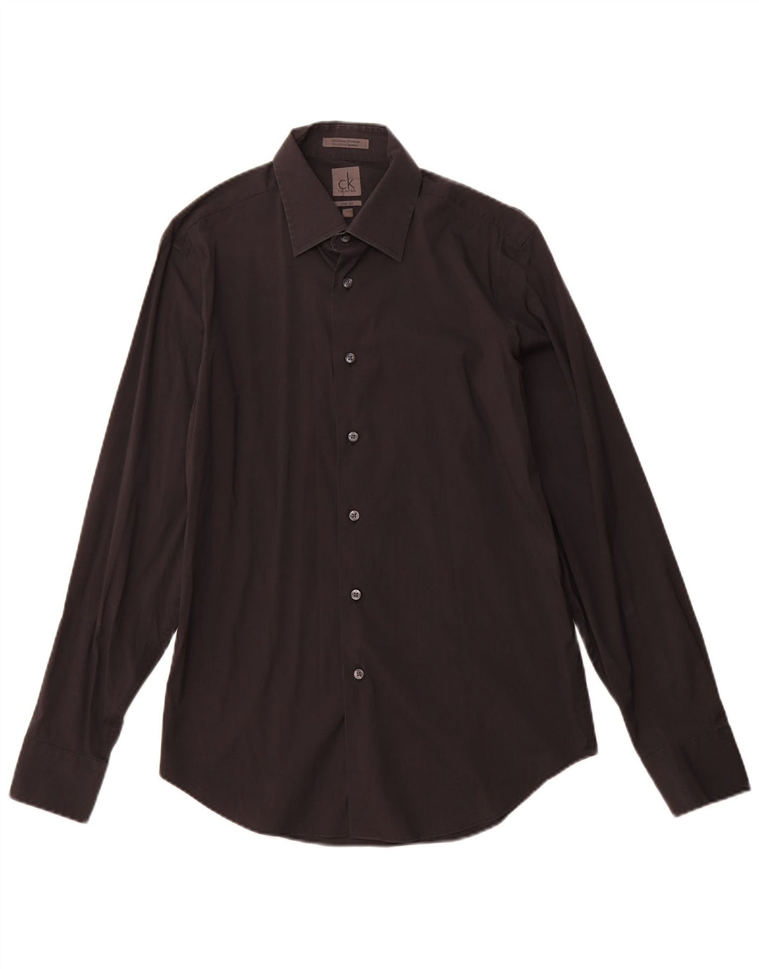 CALVIN KLEIN Herre Slim Fit skjorte str. 39 15 1/2 Medium Sort Bomuld