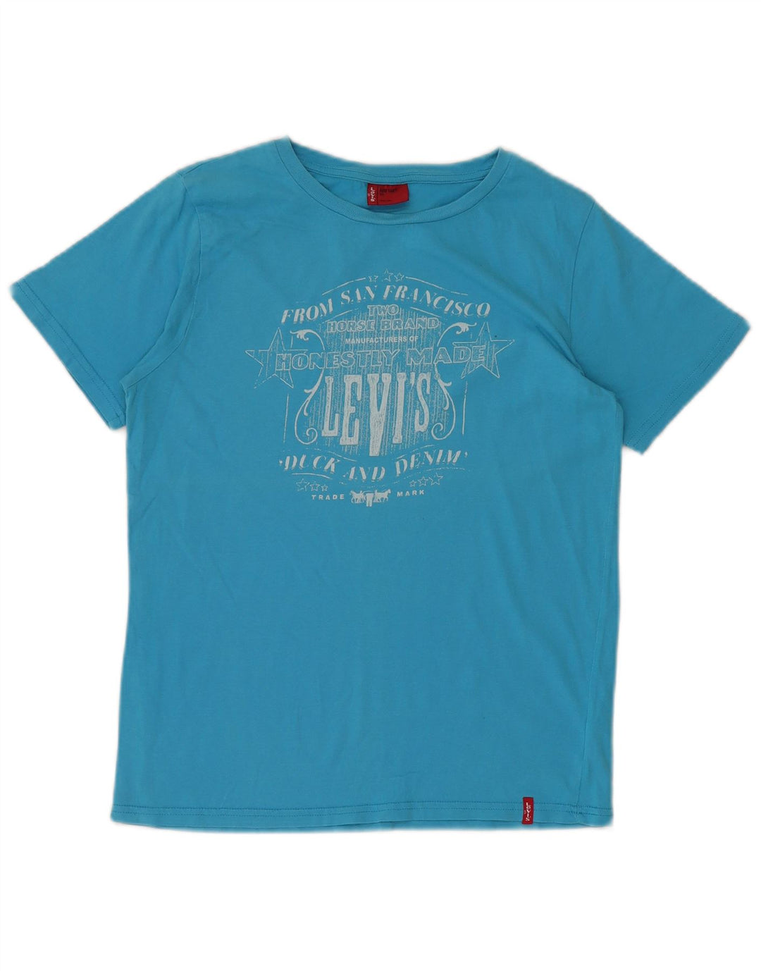 LEVI'S Drenge Grafisk T-Shirt Top 11-12 År Blå Bomuld