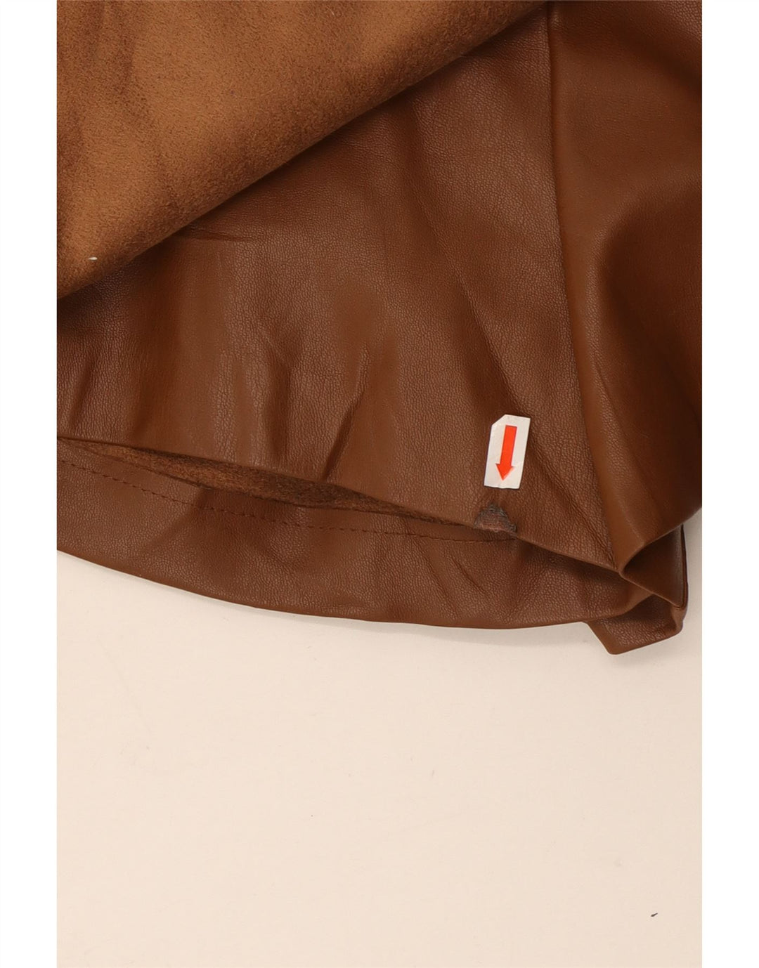 ZARA Shorts i imiteret læder til kvinder XS W25 brun polyester