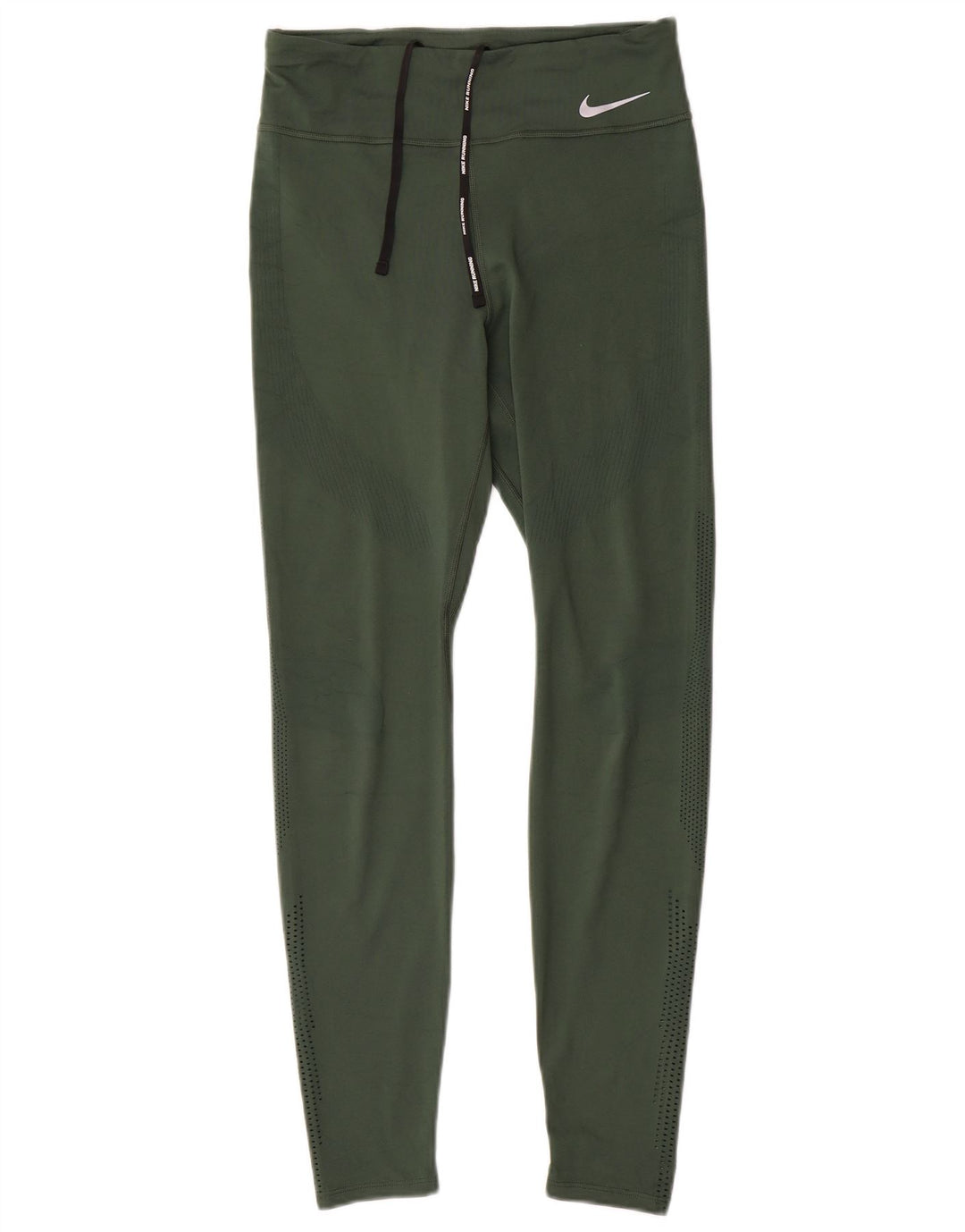 Nike Dame Dri Fit Leggings UK 14 Medium Green Polyester