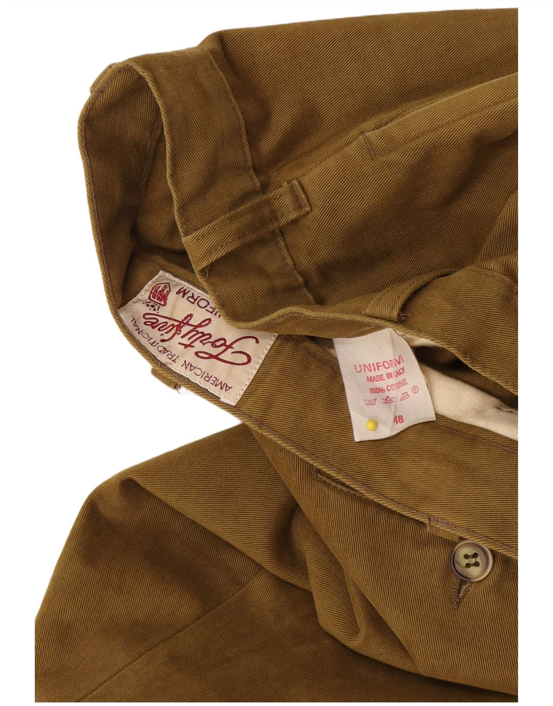 Uniform Herre Pegged Chino Bukser IT 48 Medium W32 L30 Khaki Bomuld