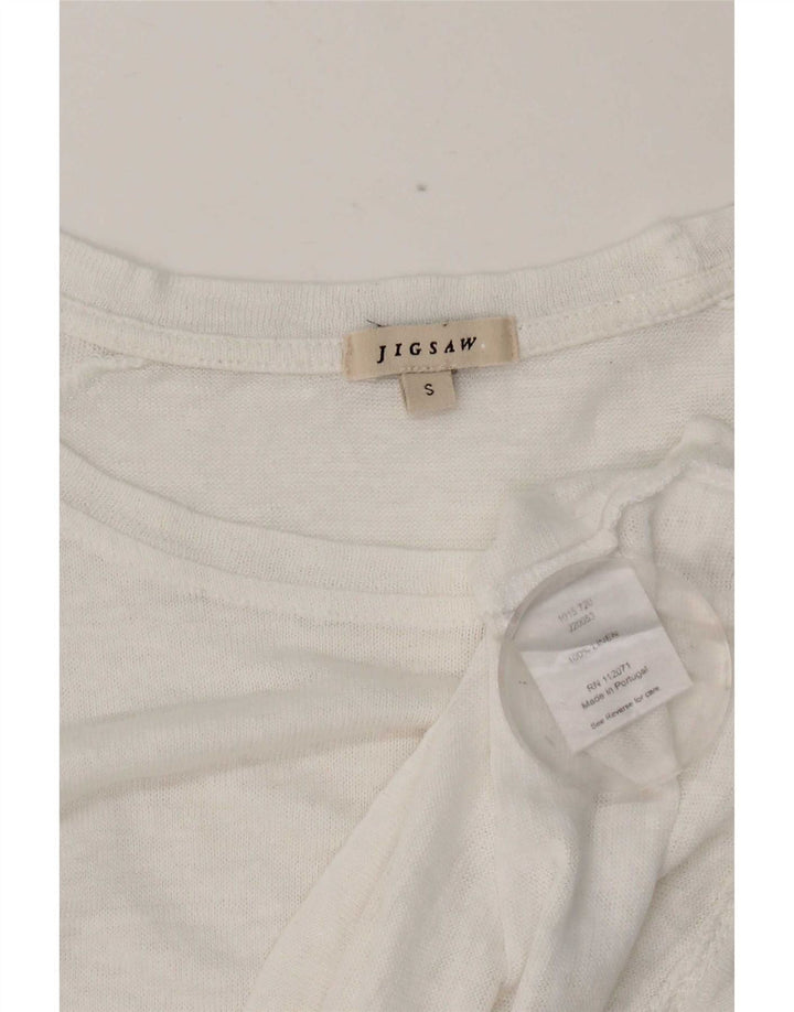 Jigsaw Dame Top 3/4 ærme UK 10 Small White Linen