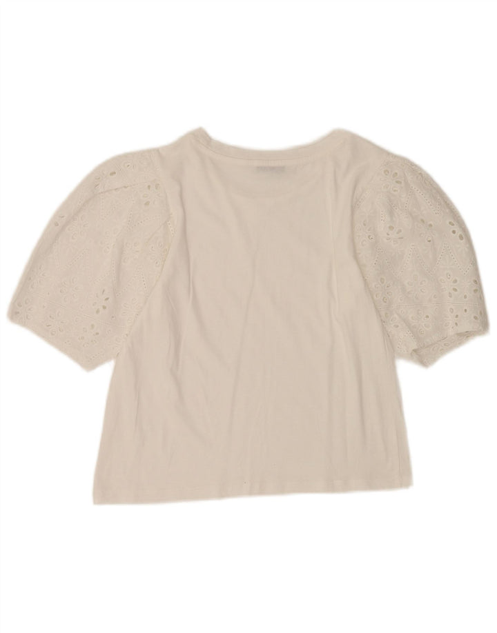 Zara Womens Crop Bluse Top UK 10 Small White