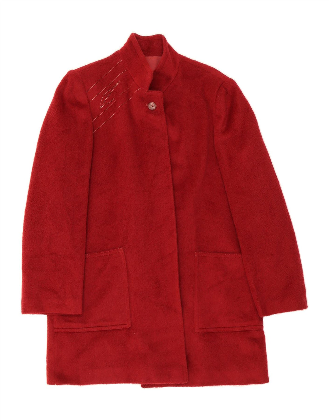 VINTAGE Womens Overcoat IT 48 XL Red Wool Vintage Vintage and Second-Hand Vintage from Messina Hembry 