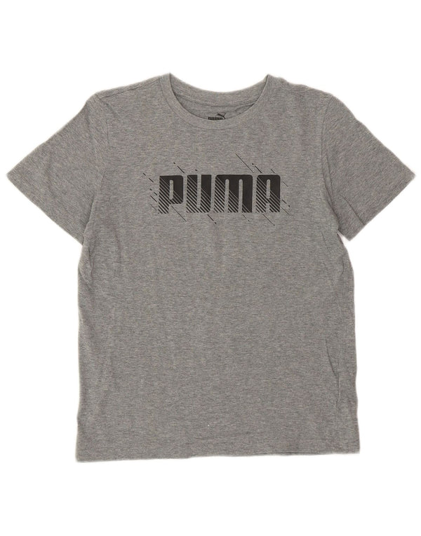 Puma Boys Grafisk T-Shirt Top 11-12 år Grå Flecked