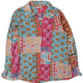 Zara Langærmet Bluse Top UK 14 Medium Flerfarvet Patchwork