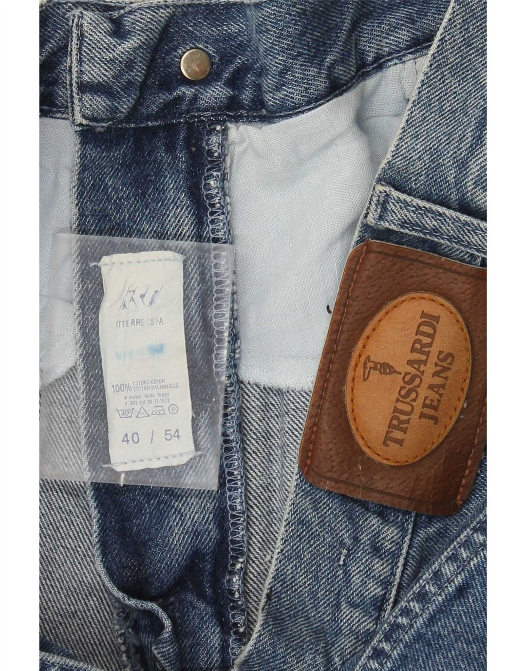 Trussardi Straight Jeans til mænd W34 L31 blå bomuld