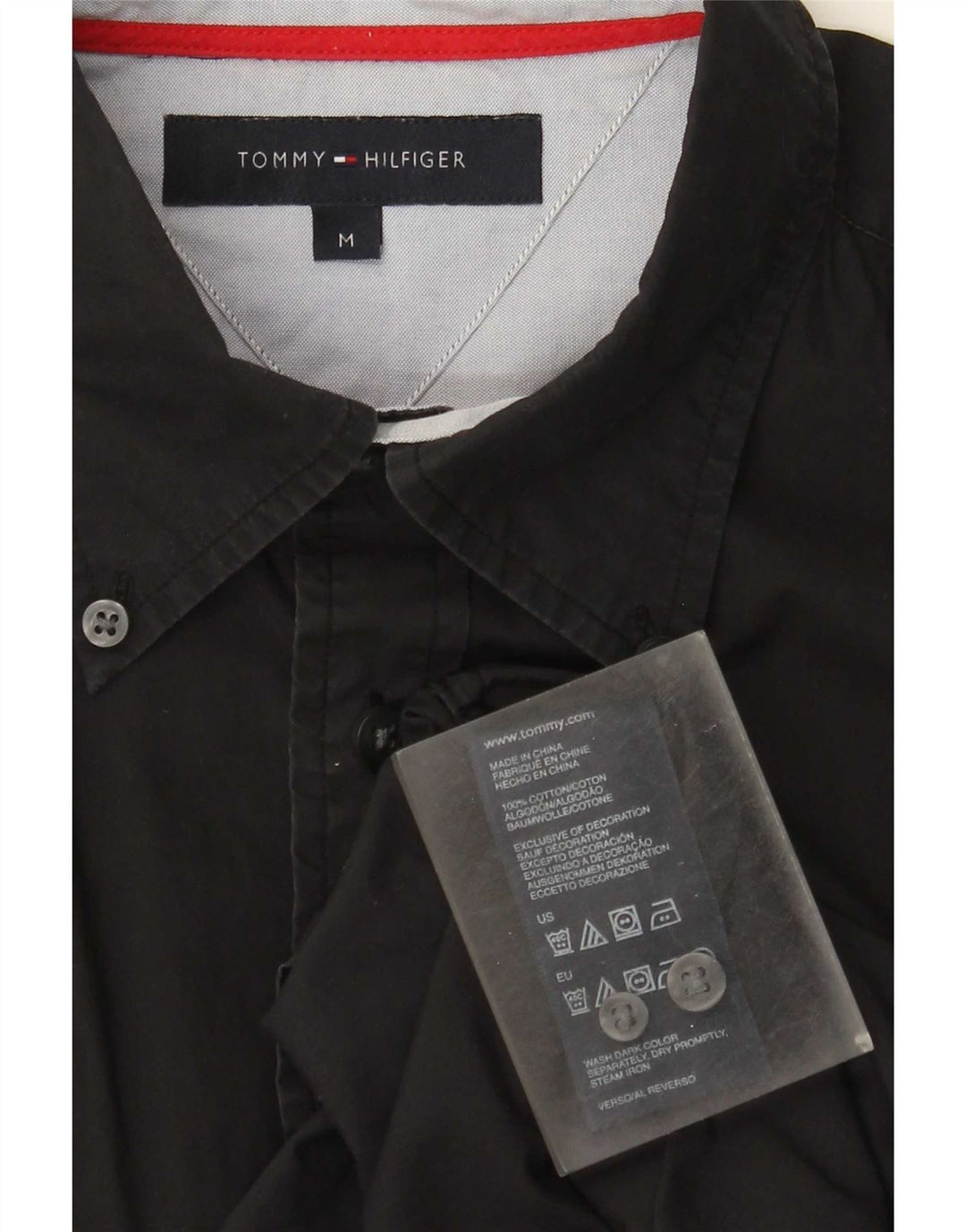 Tommy Hilfiger Herreskjorte Medium Sort Bomuld