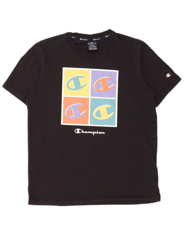 Champion Herre Grafisk T-Shirt Top Lille Sort